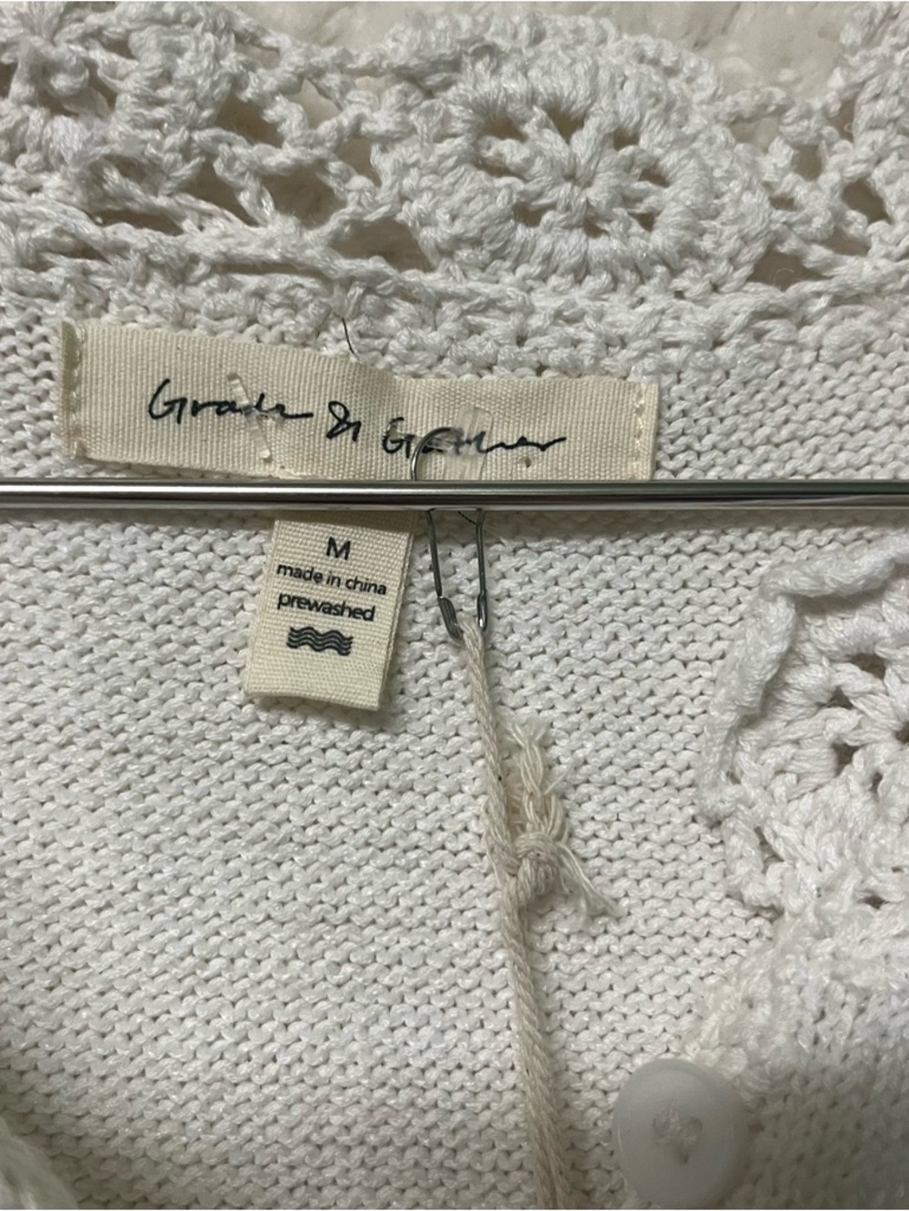 Grade and Gather Bentley Trim Sweater Top Sleeveless Cotton Crochet Medium NWT - Picture 2 of 12